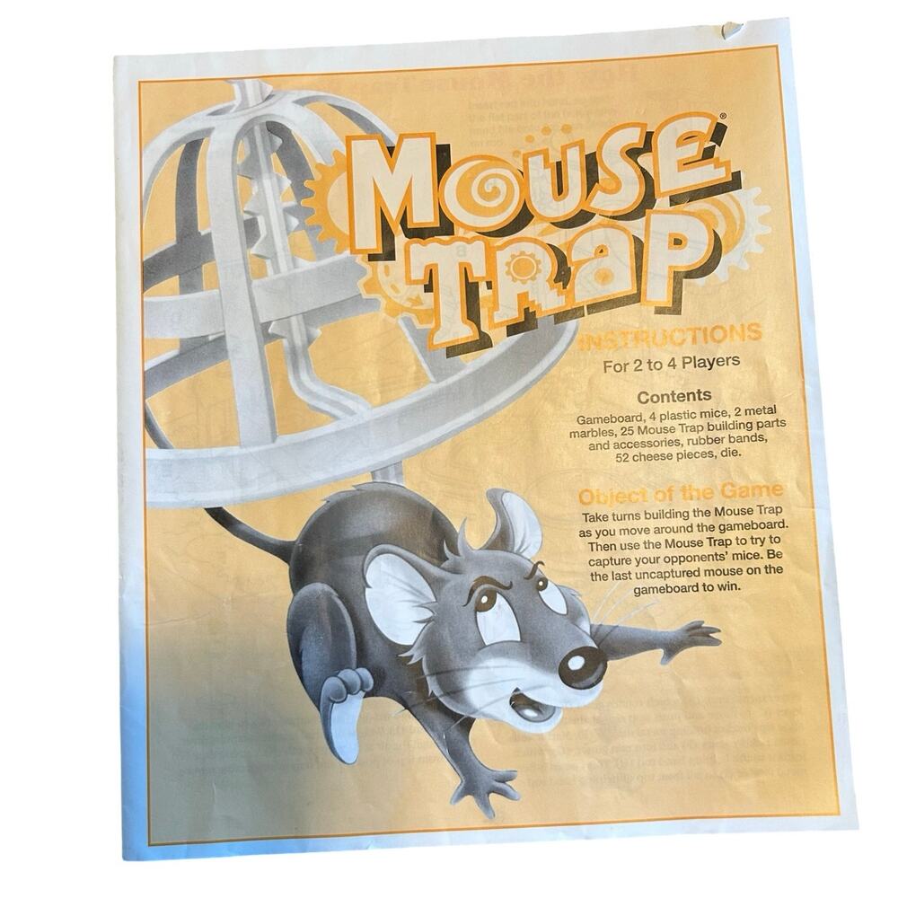 Milton Bradley Mouse Trap Yellow Instructions Replacement Part 1994
